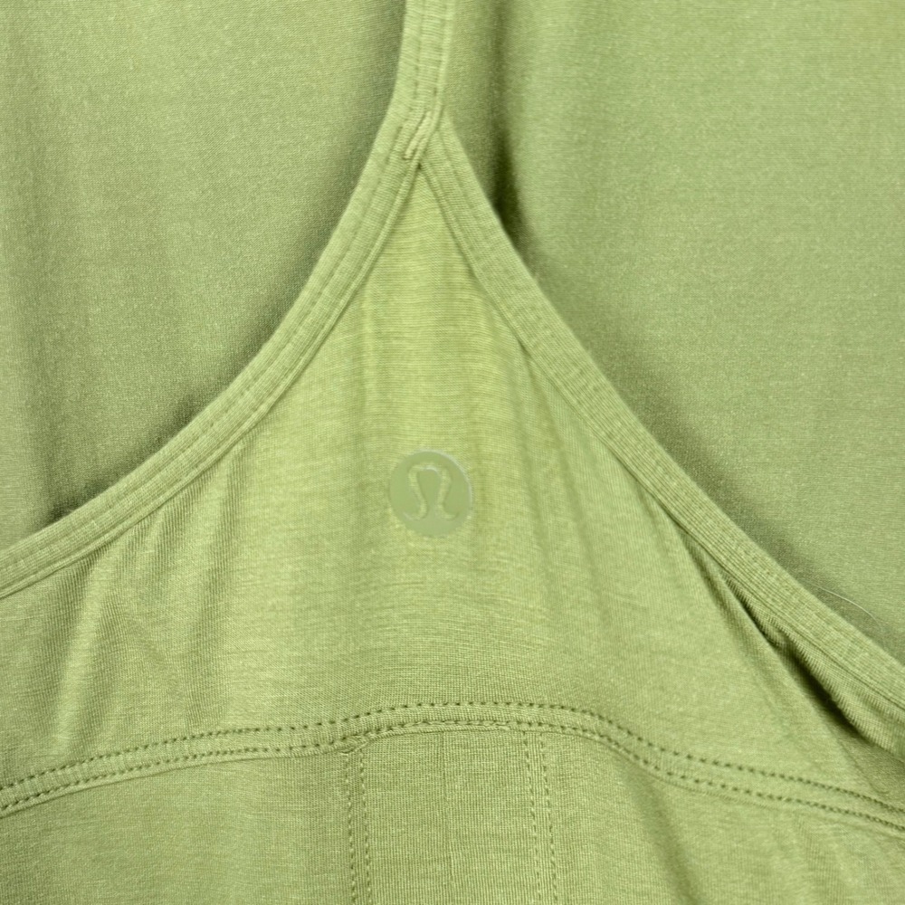 Lululemon Modal-Silk Yoga Tank Top Size 8 Sage Green T-Open Back Athleisure Gym - Picture 4 of 8